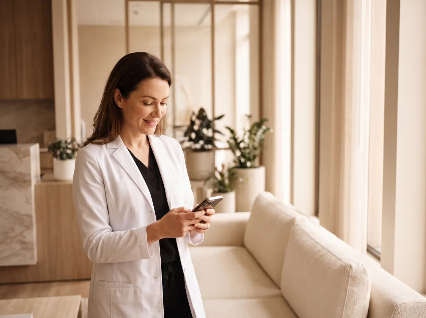 A plastic surgeon in her consultation room