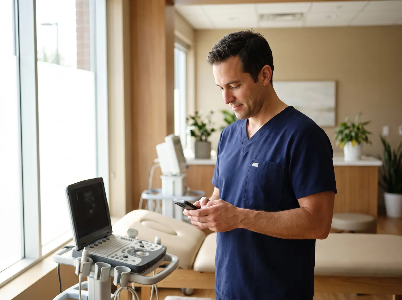 A sports medicine physician in his regenerative orthopedics clinic